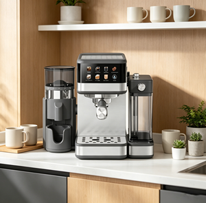 Nouvelle cafetière à expresso Abbo, pompe haute pression 20 bars, double filtre en acier inoxydable pour améliorer la qualité du café avec réservoir d'eau <span class=keywords><strong>et</strong></span> de lait - Product Image 4