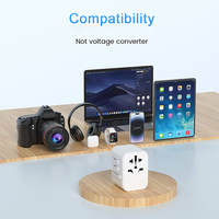 Worldplug Cargador de pared rápido Adaptador de corriente de viaje universal 4 puertos USB Adaptadores de enchufe convertidor mundial para computadora portátil Android Cell