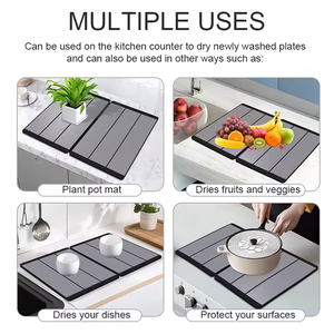 <span class=keywords><strong>Tapis</strong></span> de séchage pliable en pierre de diatomite pour vaisselle, <span class=keywords><strong>tapis</strong></span> de sol pliable en terre de diatomée à séchage rapide pour salle de bain et douche - Product Image 5