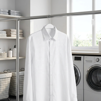 Cintres en plastique PP blanc antidérapants et écologiques avec rainures, 45 cm, pour vêtements, idéaux pour les armoires et les boutiques.