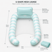 Lit de piscine gonflable pour adultes, flotteur aquatique en PVC avec appui-tête surélevé et supports latéraux, marque privée