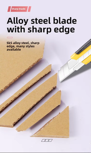 Couteau utilitaire à lame cassable de 18 mm avec poignée en caoutchouc et coupe-boîte en plastique – Personnalisable OEM - Product Image 5