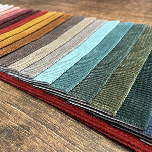 热卖涤纶素色宽羽状条纹灯芯绒天鹅绒提花沙发面料凯特 - Product Image 4