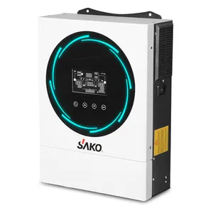 Sako Inverter daya 6 Kw Dc ke Ac 6000W, untuk rumah, gelombang sinus murni, Inverter matahari hibrida Off Grid produsen 6Kw di China
