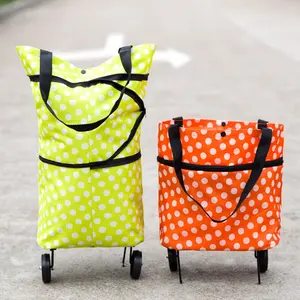 Foldable Shopping Trolley Bag on Wheels Collapsible Trolley Bags supermarket tug shopping bag