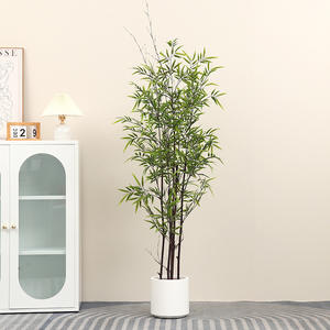 Plantes artificielles en bambou, plantes chinoises artificielles, arbre vert artificiel, plante en pot en plastique pour extérieur, fausses plantes artificielles, décoration - Product Image 2