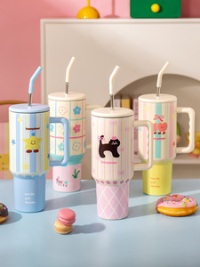 Nouvelle conception de gobelets isothermes de 40 oz, tasse de voyage à motif de dessin animé, bouteille thermos en acier inoxydable sans BPA, tasses cadeaux personnalisées - Product Image 4