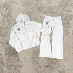 ชุดเสื้อผ้าแนวสตรีทของผู้ชาย2ชิ้นผ้าขน100% ผ้าเทอร์รี่มีซิปหน้าพิมพ์โลโก้ตามสั่งฤดูใบไม้ร่วง - Product Image 4