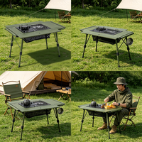 Table de pique-nique tactique extensible en métal moderne pour l'extérieur, idéale pour la cuisine et le camping, vente en gros