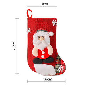 ถุงน่องผ้าฝ้ายและลินินสำหรับตกแต่งต้นคริสต์มาสขนาดกลาง - Product Image 1