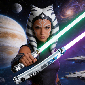 <span class=keywords><strong>Ahsoka</strong></span> <span class=keywords><strong>Tano</strong></span> NeoPixel ชุดดวลไลท์เซเบอร์ Proffie 2.2โลหะ Hlt FORCE FX Light SABER 19สี, สวิงเรียบ, ดาบคู่ - Product Image 1