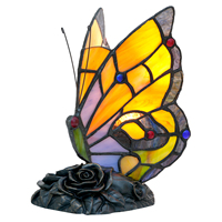 Lampe de table papillon en verre teinté de style vintage personnalisée, veilleuse AC pour la décoration de la maison, pour les chambres, les bureaux, les salles d'étude