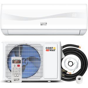Climatiseur mural sans conduit COSTWAY 18000 BTU, 1,5 tonne, 208-230V, unité de refroidissement et de chauffage - Product Image 1