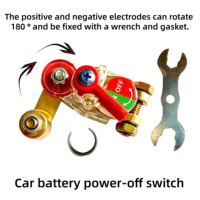 Interrupteur de déconnexion de batterie de voiture 12V 24V en laiton+ABS Modèle CG0088 – Composant d'arrêt de puissance pour voiture, camion, marine, camping-car