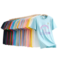 Kaos Oblong Rajut Katun Organik 100% Unisex Kasual Lengan Pendek Sablon Sutra Polos Dapat Disesuaikan Bernapas