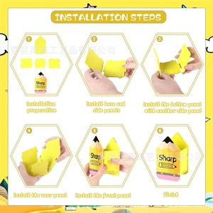Portalápices de madera transfronterizo, forma de lápiz amarillo, organizador de escritorio, soporte para bolígrafos, caja de almacenamiento para gomas de borrar - Product Image 3
