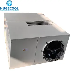 Unidade de refrigeração monoblock montada no telhado, unidade condensadora e evaporador conectados em um