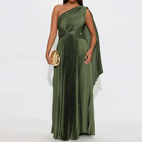 Robe longue décontractée de haute qualité en satin de fête plissée élégante et sexy pour femmes