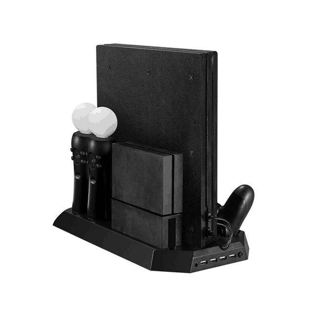 KJH for PS4 Pro Cooling Vertical Stand Multifunctional Station for PlayStation 4 Controller Charging Dock for PS Move Charger