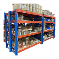Étagère de stockage industrielle en acier à grande portée, anti-rouille, durable, capacité de charge de 12 tonnes, 4 niveaux, autoportante, étagères réglables