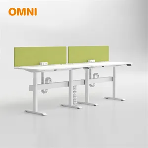 4 Người Mô Hình Mới Modular Thép Kim Loại Trạm Mở Sử Dụng Hiện Đại Nội Thất Văn Phòng