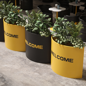 Juego de Macetas Circulares Industriales - Combinación Creativa de Macetas de Hierro - Product Image 1