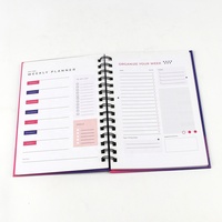 Carnet de planification à couverture rigide, service d'impression de carnets et agendas avec reliure spirale, impression sur papier couché offset, directement de l'usine