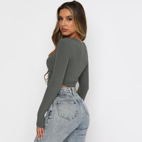 T-shirts pour femmes à manches longues, coupe ajustée, en jersey de coton élasthanne respirant, style décontracté printemps-automne, impression personnalisée