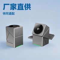 Station de charge rapide magnétique sans fil 3-en-1 Cube Magique Rotatif 15W pour téléphone, écouteurs et montre connectée – Support de bureau