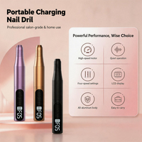 Vente en gros - Perceuse à ongles portable à haute vitesse 35000 tr/min, corps en acier inoxydable, moteur sans balais, rechargeable par USB, lime électrique pour ongles