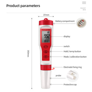 Xiuyuan Portable Water Quality <b>Tester</b> EC015 <b>pH</b> EC TDS Temp Meter Multi Probe Automatic Temperature Compensation - Product Image 1