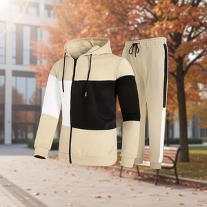 Conjunto Deportivo Informal Unisex de 2 Piezas para Otoño, Sudadera con Capucha de Manga Larga y Pantalones Deportivos, Transpirable, 100% Algodón, para Maternidad - Product Image 3