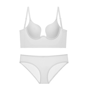 Women Seamless Low <strong>Back</strong> <strong>Bra</strong> Set Wire Lifting Deep U Shaped Plunge Backless <strong>Bra</strong> <strong>With</strong> Convertible <strong>Clear</strong> <strong>Straps</strong> - Product Image 5