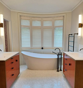 Obturateur en PVC étanche Louvre intérieur Volets horizontaux californiens préfabriqués Stores pour fenêtre - Product Image 1