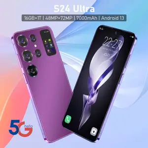 도매 S24 울트라 12GB + 512GB 스마트 안드로이드 전화 5000 mAh 5G 듀얼 SIM 듀얼 대기 잠금 해제 스마트 폰