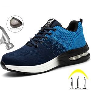 Chaussures de sécurité pour hommes et femmes, chaussures de travail à bout en acier, anti-perforation, légères, antidérapantes, avec coussin d'air - Product Image 3