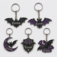 Porte-clés personnalisés en gros de haute qualité, modèle chauve-souris, créature nocturne, design gothique mystérieux, souvenir