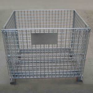 Contenitore in Rete Metallica Zincata Anticorrosione per Magazzino Industriale, Gabbia Pieghevole in Rete Metallica - Product Image 4