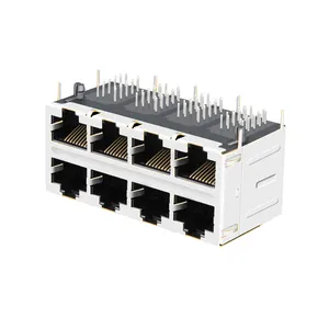 0833-2X4R-33 korumalı 8p8c 2X4 Port RJ45 kadın Pcb konektörü