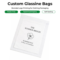 Sac en papier glassine personnalisé pour l'emballage des vêtements, semi-transparent, auto-adhésif, écologique, minimaliste, imprimé, sac pour vêtements