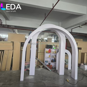 LEDA Factory Price Wedding Stage <b>Backdrop</b> 3D Pvc White Arch <b>Stand</b> For Aisle Decoration - Product Image 3