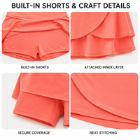 Jupe-short de tennis personnalisée pour femme, taille haute, superposée, avec short intégré, pour le sport et l'entraînement sur le court