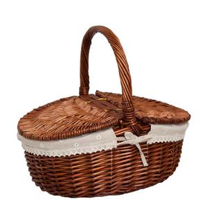 Tùy Chỉnh Màu Sắc Cách Nhiệt <span class=keywords><strong>Wicker</strong></span> Dã Ngoại Giỏ Với Một Có Thể Gập Lại Gỗ Nắp, Mây Bãi Biển Dệt Vòng Dã Ngoại Mát Giỏ - Product Image 2