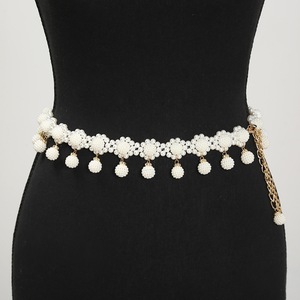 패션 진주 비즈 및 펜던트 벨트, 여성용 금속 벨트, 세련된 액세서리입니다. - Product Image 3