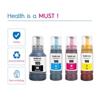 ENCRE-RÉSERVOIR 105 106 105/106 Couleur Compatible À Base D'eau Recharge Bouteille D'encre Pour Epson EcoTanK ET-7700 ET-7750 L8180 L7160 Imprimante