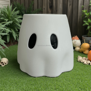 Halloween Custom Flower Pot Eco-friendly Novel <b>Plastic</b> <b>Planter</b> Halloween's Eve Creative Ghost Storage Bucket - Product Image 1