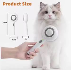 Spazzola a vapore per animali domestici <span class=keywords><strong>3</strong></span> in 1 pettine per la rimozione dei peli di animali domestici autopulente per la rimozione dei peli di gatto cane toelettatura spazzola prodotti - Product Image 5