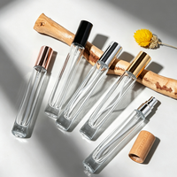 Flacons de parfum en verre cosmétique haut de gamme de 10 ml avec bouchon à vis, impression sérigraphique, forme rectangulaire, logo et boîte personnalisés