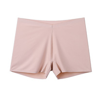 Boxer en soie satinée sans couture pour dames Culotte de sécurité élastique de couleur unie Culotte pour femmes Pantalon de maternité