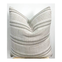 Innermor 20 "x 20" surdimensionné nordique lin taies d'oreiller solide décoratif Beige tissé Texture rayure pour la maison ou l'hôtel